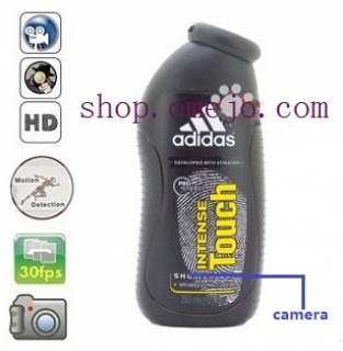 Adidas Shampoo Bottle Camera Remote Control OnOff And Motion Detection Record built in memory 32GB